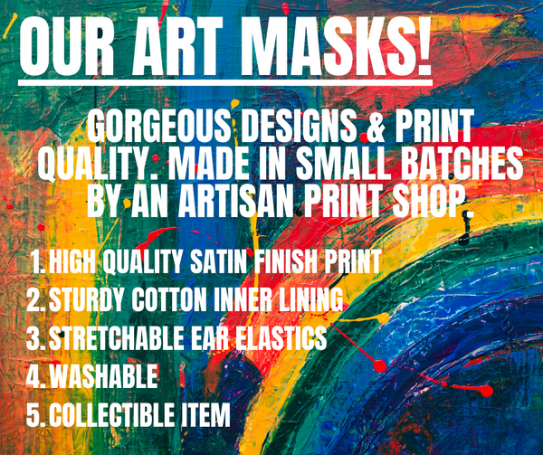 ARTISTIC PRINTED MASKS - MASQUES ARTISTIQUES IMPRIMÉS (VAN GOGH, HOKUSAI, MONET etc.)